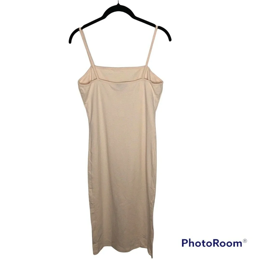 NEW Topshop Womens Pencil Bodycon Tank‎ Dress Size 8 in Nude Sleeveless